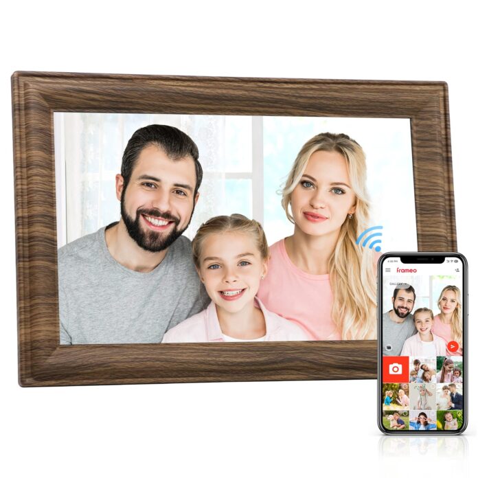 Canupdog 10.1 WiFi Digital Picture Frame, IPS Touch Screen Smart Cloud Digital Photo Frame with 16GB Storage, Wall Mountable, Auto-Rotate, Share Photos from Anywhere Via App