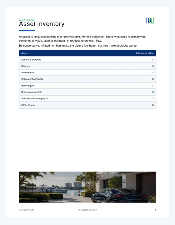 Asset Inventory worksheet sample